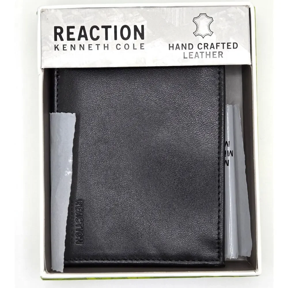 NEW Kenneth Cole Reaction Men's Genuine Leather Flip Wing Wallet
